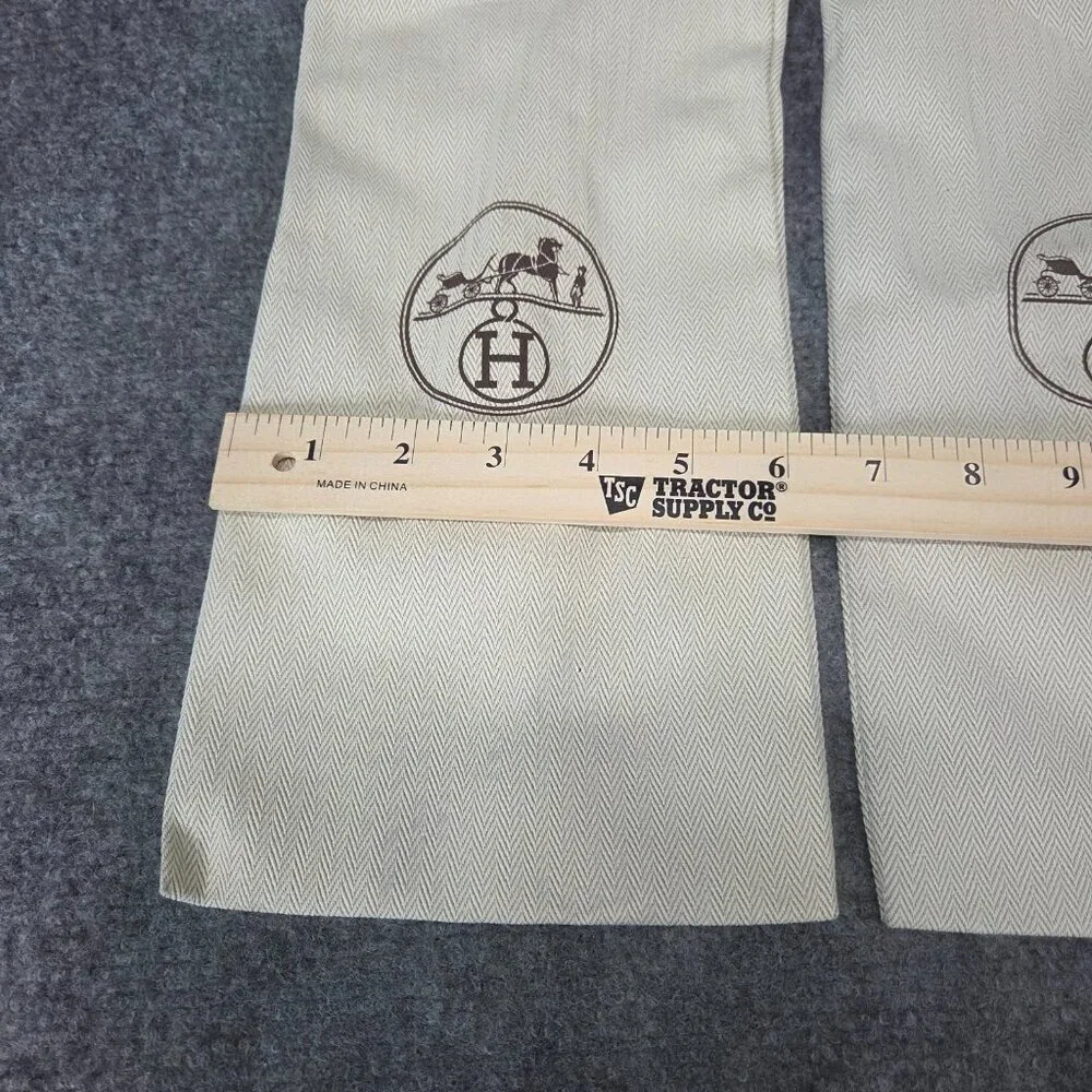 EMPTY Hermes Dust Bags for Sandals Draw string‎ top 13.75” x 6” Pair - Picture 4 of 5